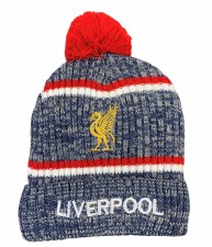 Liverpool Bobble Hat Navy Red White Adults